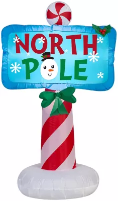 Gemmy Airblown Inflatable Outdoor North Pole Sign