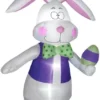Gemmy Airblown White Bowtie Bunny With Vest Decor