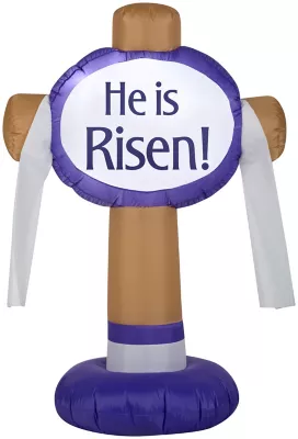 Gemmy Airblown Outdoor He Is Risen Easter Sign, Small 1 Gemmy Airblown Outdoor He Is Risen Easter Sign, Small