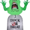 Gemmy Airblown Inflatable Ghostbusters Slimer On Tombstone, 59.84 In. X 20.87 In. X 43.3 In.