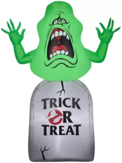 Gemmy Airblown Inflatable Ghostbusters Slimer On Tombstone, 59.84 In. X 20.87 In. X 43.3 In.