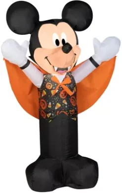 Gemmy Airblown Inflatable Mickey Mouse As Vampire With Candy Toss Vest