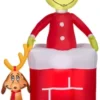 Gemmy Animated Airblown Outdoor Inflatable Grinch In Chimney Scene