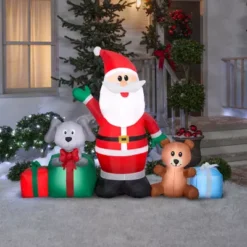 Gemmy Airblown Outdoor Inflatable Santa And Friends Scene -Gemmy 1935140 A3