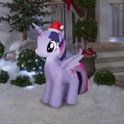 Gemmy Airblown Outdoor Inflatable Twilight Sparkle With Santa Hat -Gemmy 1935146 A3