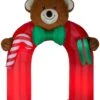 10.5' Archway Animated Airblown Wiggling Bear And Bow Tie Christmas Inflatable