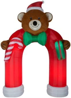10.5' Archway Animated Airblown Wiggling Bear And Bow Tie Christmas Inflatable