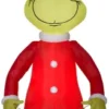 Gemmy Airblown Grinch Holding String Of Stockings Decor