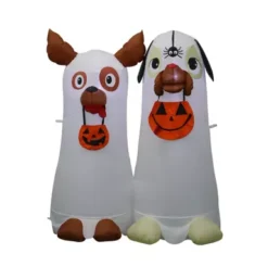 New! Gemmy Airblown-Ghost Dog Duo-Md Scene