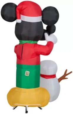 Gemmy Animated Airblown Mickey Putting Hat On Mickey Snowman, G-117107 -Gemmy 2063495 A1