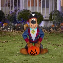 3' Airblown Scooby As Pirate Inflatable Yard Lawn Decoration