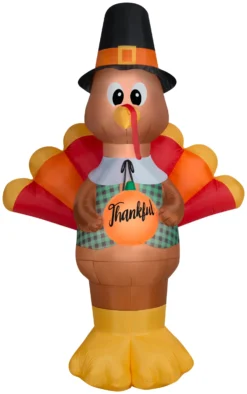 Gemmy Airblown Thankful Turkey Giant, 10 Ft Tall, Multi
