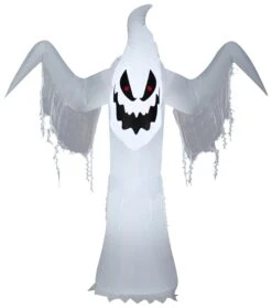 Gemmy Airblown Inflatable Creepy Ghost, 5 Ft Tall, White