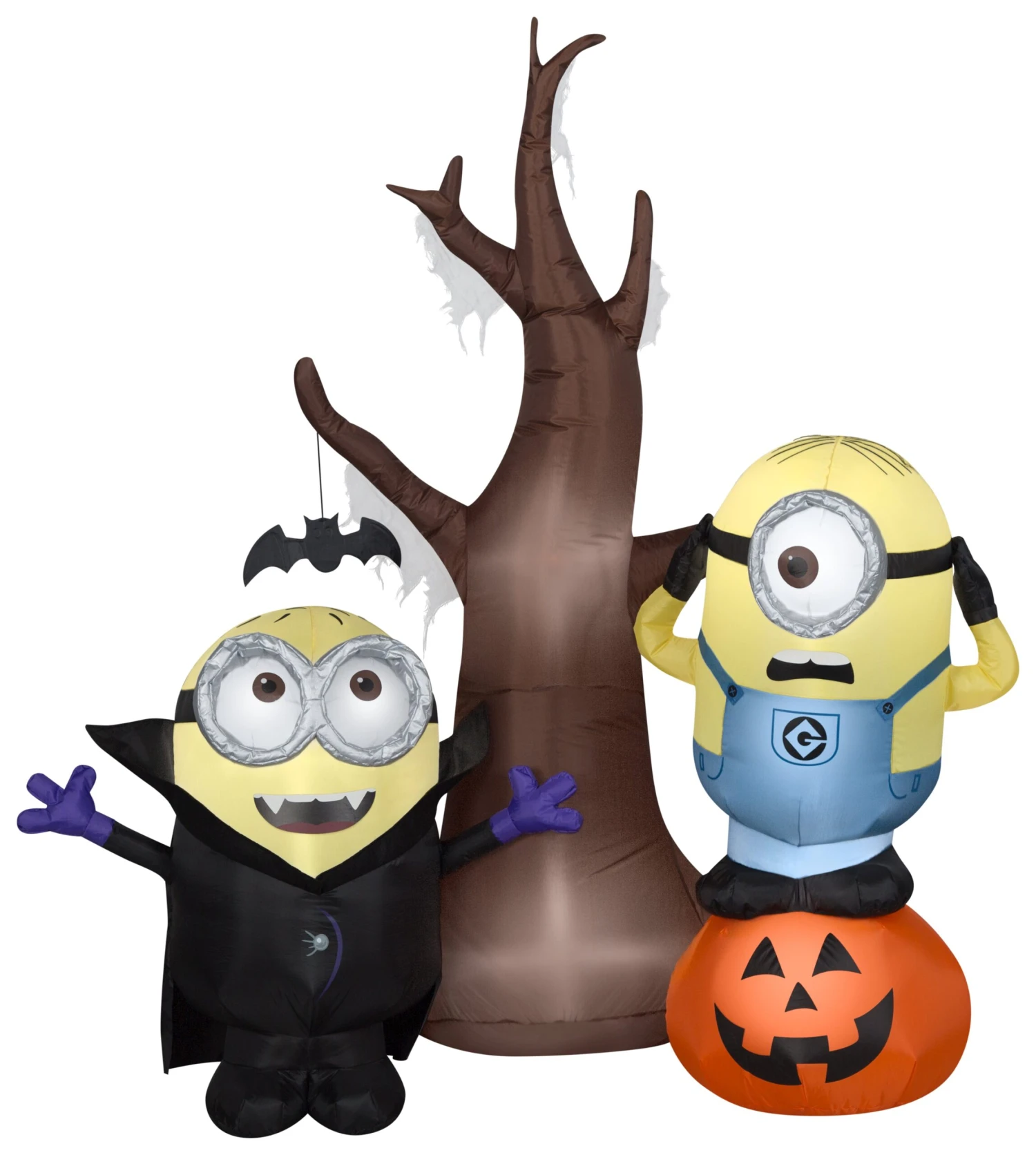 Gemmy Airblown Minions W/Tree And Pumpkin Scene Universal, 5.5 Ft Tall, Multi 1 Gemmy Airblown Minions W/Tree And Pumpkin Scene Universal, 5.5 Ft Tall, Multi