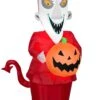 Gemmy Airblown Lock From Nightmare Before Christmas Decor Disney, 4 Ft Tall, Red