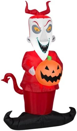 Gemmy Airblown Lock From Nightmare Before Christmas Decor Disney, 4 Ft Tall, Red