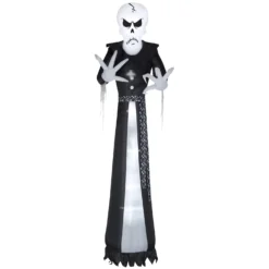 Gemmy Giant Airblown Inflatable Dapper Skull Ghoul, 12 Ft Tall, White