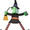 Gemmy 5 Ft Tall Airblown Crashing Witch W/Spell Book