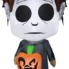 Gemmy Airblown Michael Myers W/Jack O Lantern, 5 Ft Tall, Grey