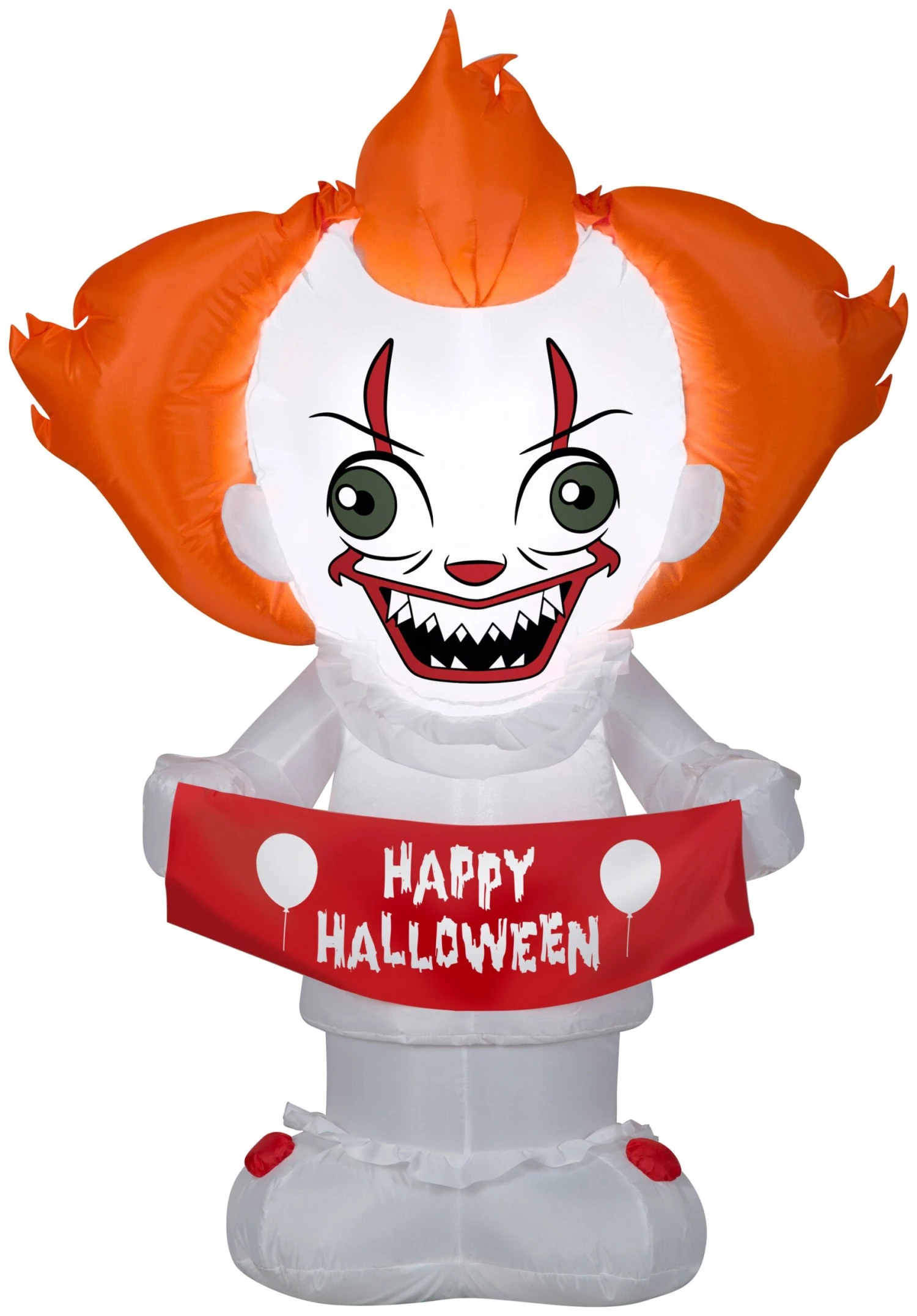 Gemmy Airblown Stylized Pennywise Warner Brothers, 4 Ft Tall, Multicolored 1 Gemmy Airblown Stylized Pennywise Warner Brothers, 4 Ft Tall, Multicolored