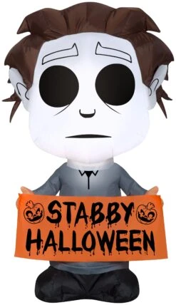 Gemmy Airblown Stylized Michael Myers Universal, 3.5 Ft Tall, Multicolored
