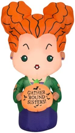 Gemmy Airblown Inflatable Hocus Pocus Winifred, 3.5 Ft Tall, Orange