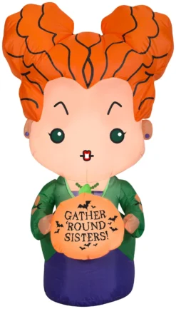 Gemmy Airblown Inflatable Hocus Pocus Winifred, 3.5 Ft Tall, Orange