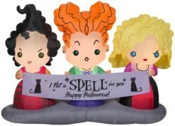 Gemmy Airblown Hocus Pocus Sisters Scene Disney, 4.5 Ft Tall, Multicolored