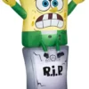 New! Gemmy Airblown Spongebob As Monster On Tombstone