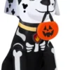 New! Gemmy Airblown Marshall In Skeleton Costume
