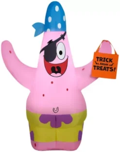 New! Gemmy Airblown Patrick In Pirate Costume Holding Trick Sack