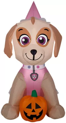 New! Gemmy Airblown Skye With Pumpkin