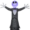 Gemmy Airblown Hanging Jack Skellington W/Blinking Lights Disney, 4 Ft Tall, Multi