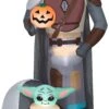 Gemmy Airblown Inflatable The Mandalorian And Grogu™ In Pod, 6.5 Ft Tall, Grey