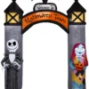 Gemmy Airblown NBC Welcome To Halloween Town Archway Disney, 8.5 Ft Tall, Grey