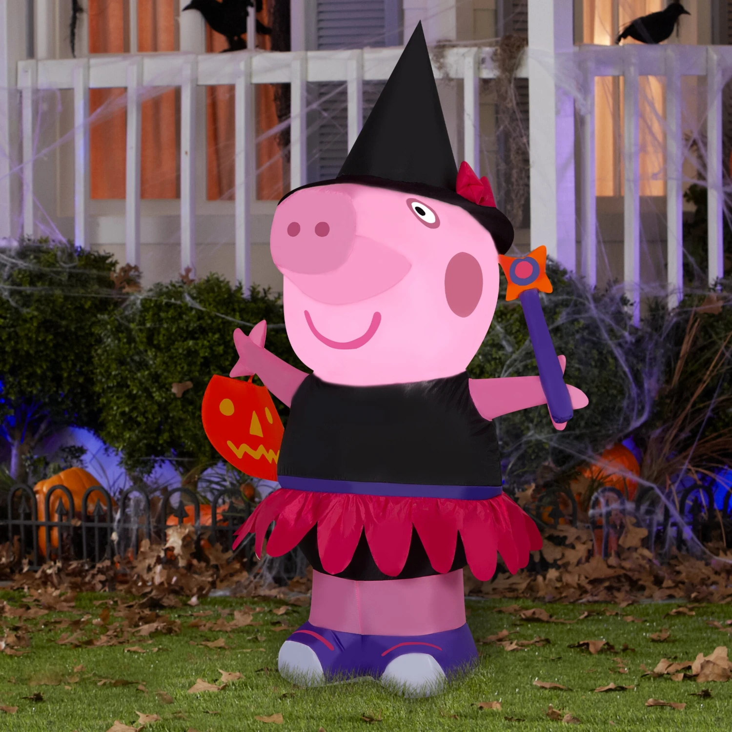 Gemmy Airblown Peppa Pig As Witch Peppa Pig, 4 Ft Tall, Multi 2 Gemmy Airblown Peppa Pig As Witch Peppa Pig, 4 Ft Tall, Multi - Image 2