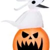 Gemmy Airblown Zero W/Pumpkin, 3.5 Ft Tall, White