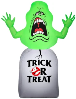 Gemmy Airblown Inflatable Ghostbusters Slimer With Tombstone, 3.5 Ft Tall, Green
