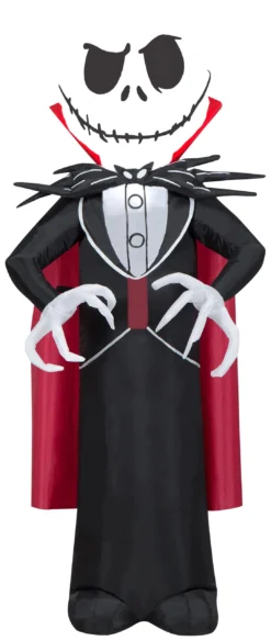 Gemmy Airblown Inflatable Jack Skellington As Vampire, 3.5 Ft Tall, Black