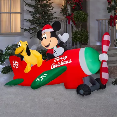 New! Gemmy Animated Airblown-Mickey And Pluto Clubhouse Airplane Scene With Leds-Large Scene-Disney 2 New! Gemmy Animated Airblown-Mickey And Pluto Clubhouse Airplane Scene With Leds-Large Scene-Disney - Image 2