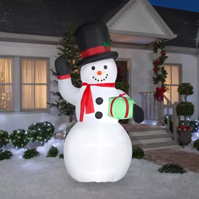 New! Gemmy Airblown-Snowman With Gift Box-Giant 2 New! Gemmy Airblown-Snowman With Gift Box-Giant - Image 2