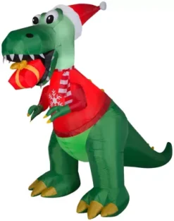 New! Gemmy Airblown-T-Rex With Gift-Large