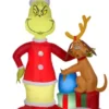 New! Gemmy Airblown-Grinch And Max With Presents-Large Scene-Dr. Seuss