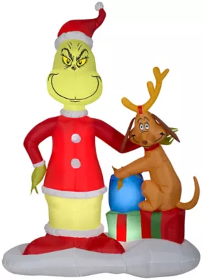 New! Gemmy Airblown-Grinch And Max With Presents-Large Scene-Dr. Seuss 1 New! Gemmy Airblown-Grinch And Max With Presents-Large Scene-Dr. Seuss