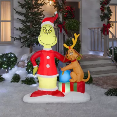 New! Gemmy Airblown-Grinch And Max With Presents-Large Scene-Dr. Seuss 2 New! Gemmy Airblown-Grinch And Max With Presents-Large Scene-Dr. Seuss - Image 2