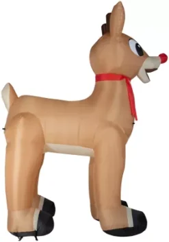 New! Gemmy Airblown-Standing Rudolph With Scarf-Colossal-Rudolph -Gemmy 2296748 A2