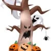 8' Airblown Dead Tree W/ Ghosts And Pumpkins Halloween Inflatable