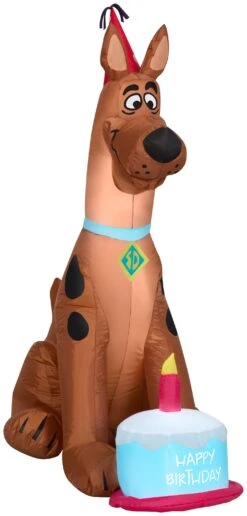 Gemmy 3.5 Ft Airblown Inflatable Birthday Scooby WB