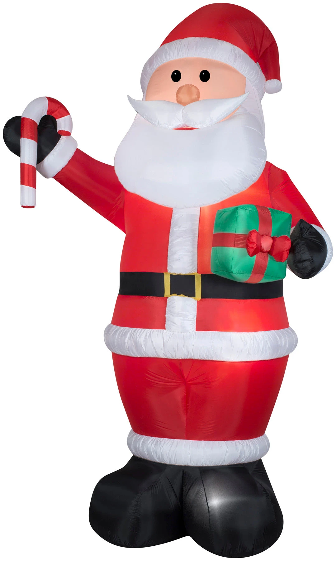 12' Airblown Santa W/ Gift And Candy Cane Christmas Inflatable 1 12' Airblown Santa W/ Gift And Candy Cane Christmas Inflatable