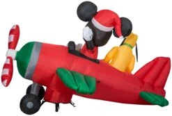 Gemmy Animated Airblown Inflatable Mickey And Pluto Clubhouse Airplane Scene W/LEDs Disney , 4.5 Ft Tall 7 Gemmy Animated Airblown Inflatable Mickey And Pluto Clubhouse Airplane Scene W/LEDs Disney , 4.5 Ft Tall -Gemmy 36893 Back